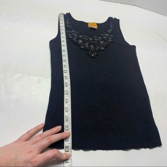 • Ruby Rd Beaded Ribbed Tanks Black Ivory E3 - Picture 12 of 12